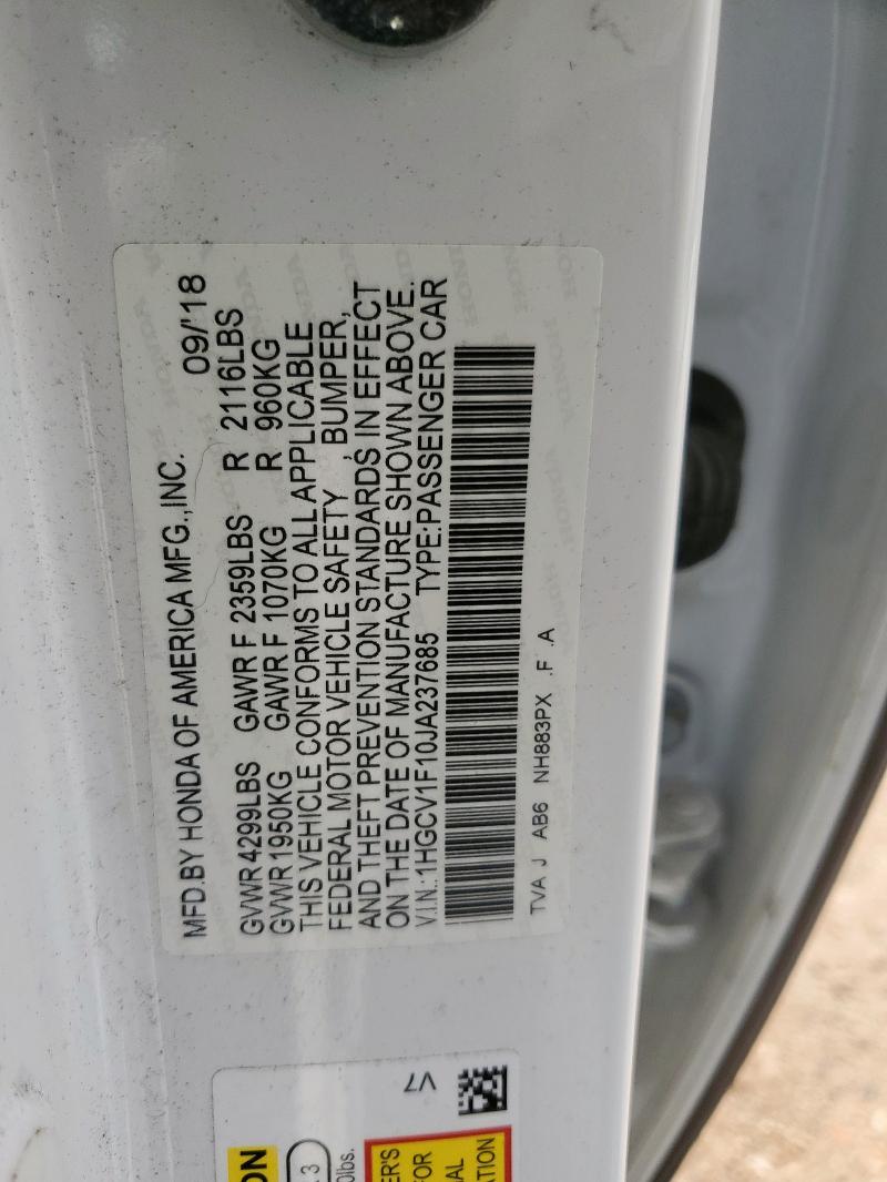 2018 HONDA ACCORD LX - 1HGCV1F10JA237685