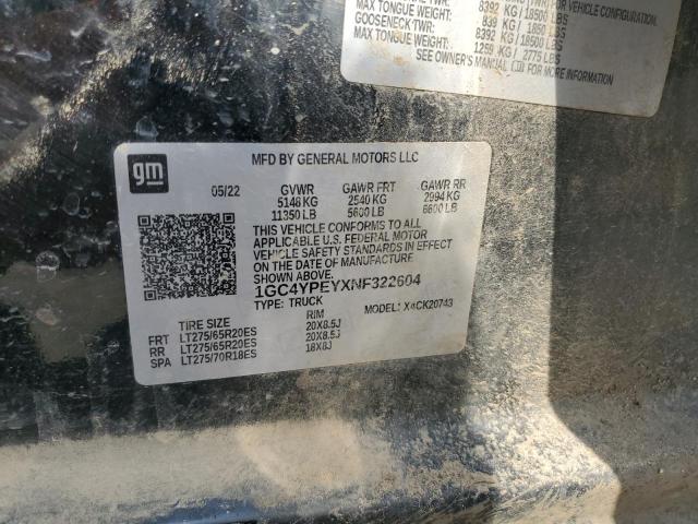 2022 CHEVROLET SILVERADO K2500 HEAVY DUTY LTZ 1GC4YPEYXNF322604