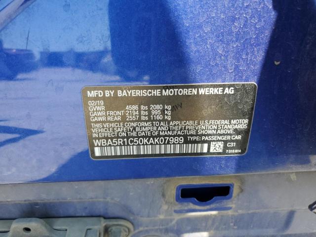 2019 BMW 330I WBA5R1C50KAK07989