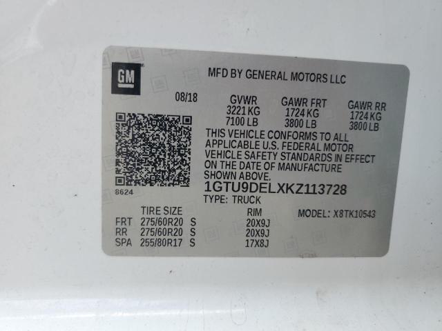 2019 GMC SIERRA K15 1GTU9DELXKZ113728