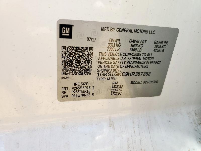 2017 GMC YUKON XL C 1GKS1GKC9HR387262