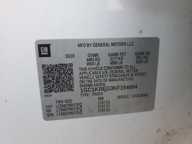 2019 CHEVROLET SILVERADO - 1GC1KREG3KF154694
