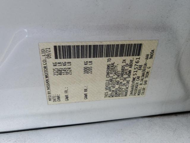 2021 NISSAN MAXIMA SR 1N4AA6EV9MC515761