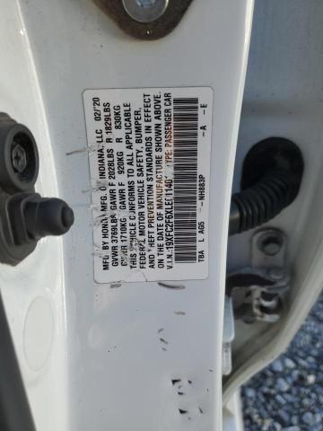 2020 HONDA CIVIC LX 19XFC2F6XLE011401