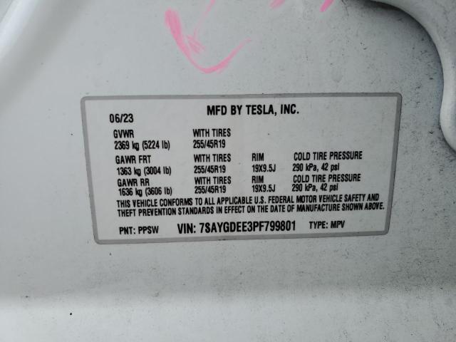 2023 TESLA MODEL Y - 7SAYGDEE3PF799801