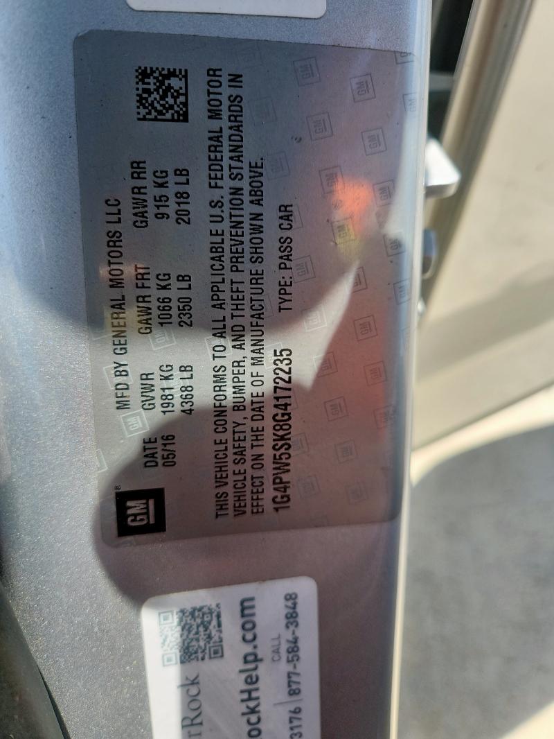 2016 BUICK VERANO SPO 1G4PW5SK8G4172235