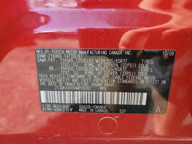 2010 TOYOTA RAV4 LIMIT - 2T3DK4DV0AW018262