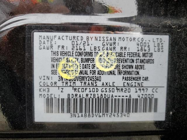 2021 NISSAN SENTRA SR 3N1AB8DV6MY245340