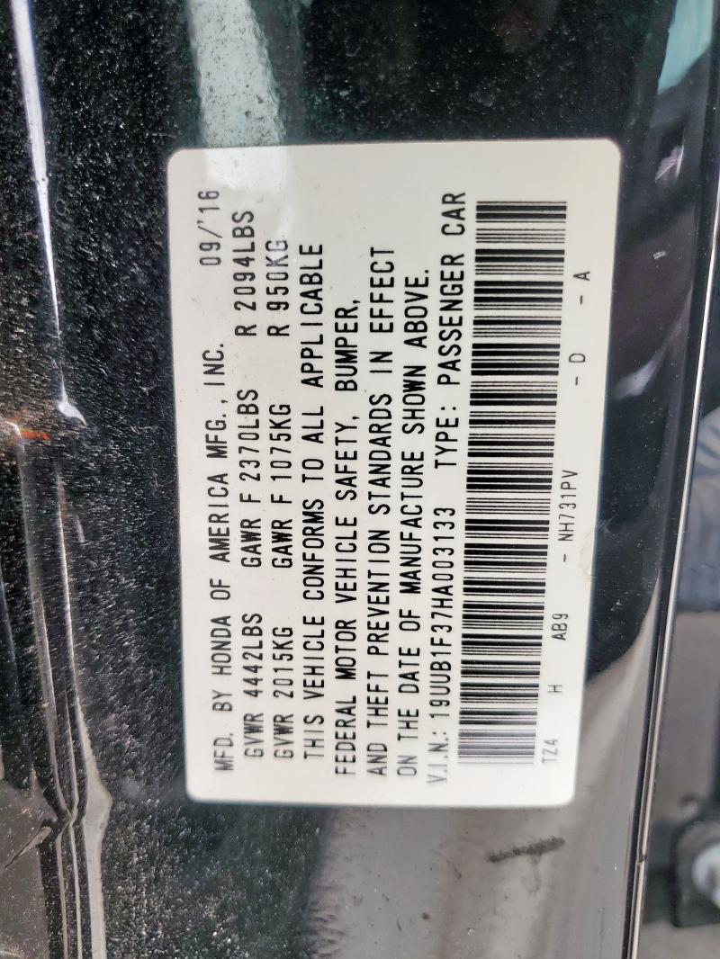 2017 ACURA TLX 19UUB1F37HA003133