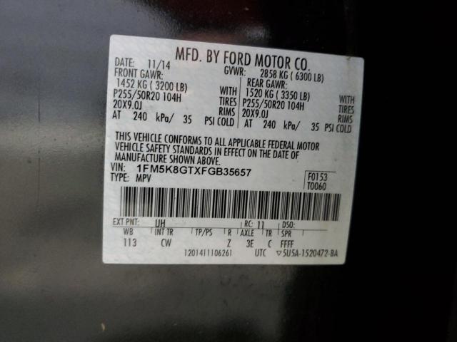 2015 FORD EXPLORER S 1FM5K8GTXFGB35657