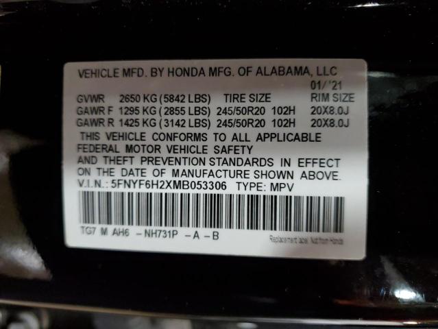 2021 HONDA PILOT SE - 5FNYF6H2XMB053306