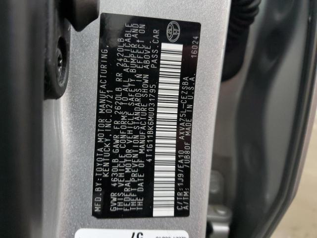 2021 TOYOTA CAMRY SE - 4T1G11BK6MU031795