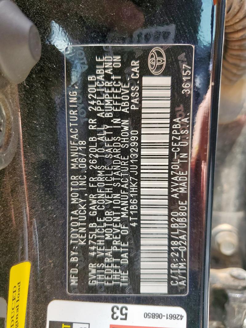 2018 TOYOTA CAMRY XSE - 4T1B61HK7JU132990