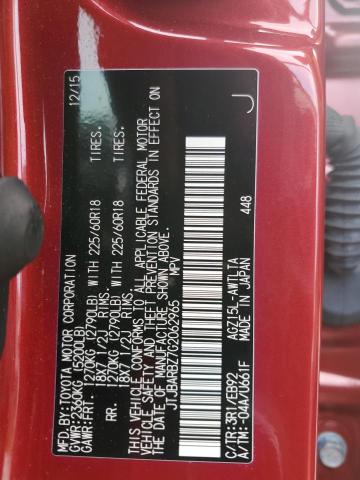 2016 LEXUS NX 200T BA JTJBARBZ7G2062965