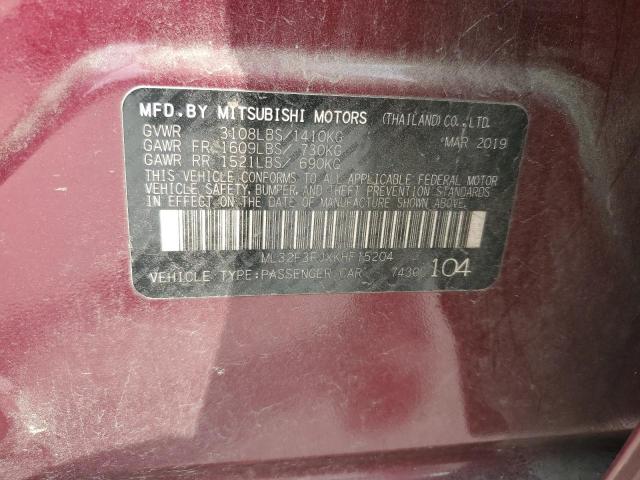 2019 MITSUBISHI MIRAGE G4 ML32F3FJXKHF15204