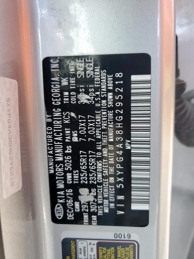 2017 KIA SORENTO LX - 5XYPG4A38HG295218