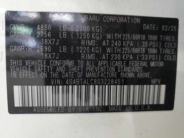 2025 SUBARU OUTBACK ON 4S4BTALC8S3228451