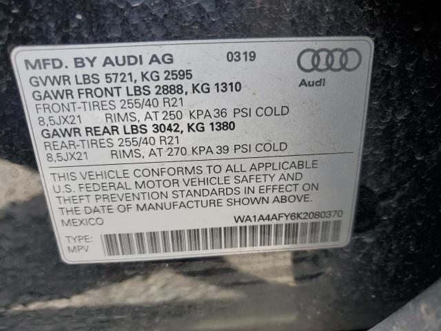 2019 AUDI SQ5 PREMIU WA1A4AFY6K2080370