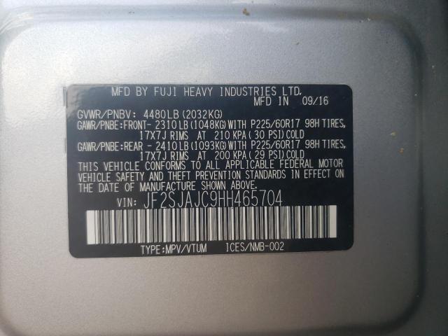 2017 SUBARU FORESTER 2 - JF2SJAJC9HH465704