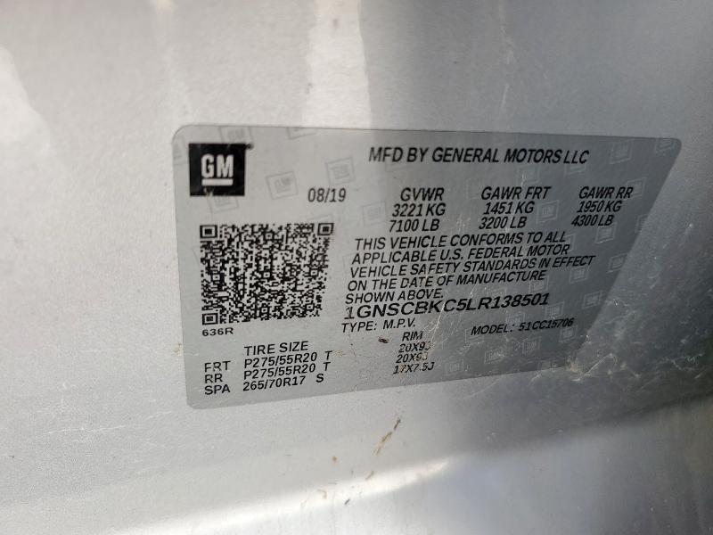 2020 CHEVROLET TAHOE C150 1GNSCBKC5LR138501
