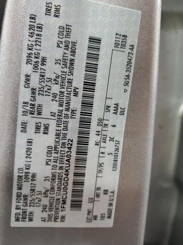2019 FORD ESCAPE SE - 1FMCU0GD4KUA03422