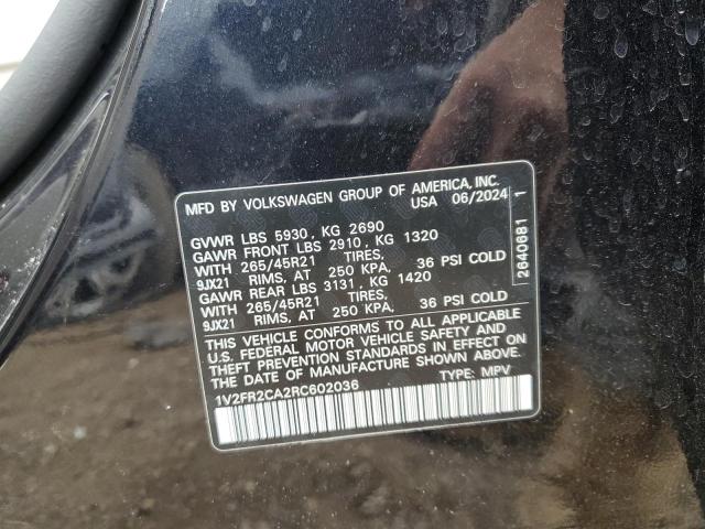 2024 VOLKSWAGEN ATLAS SEL - 1V2FR2CA2RC602036