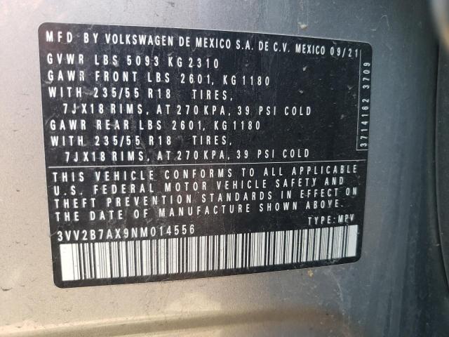 2022 VOLKSWAGEN TIGUAN SE - 3VV2B7AX9NM014556