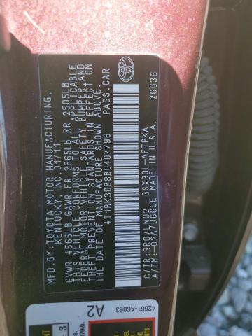 4t1bk3db8bu407796 - 2011 Toyota avalon base - #61911175