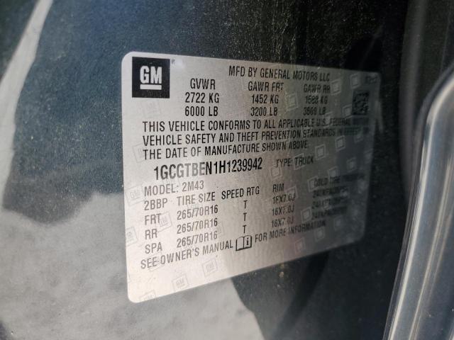 2017 CHEVROLET COLORADO - 1GCGTBEN1H1239942