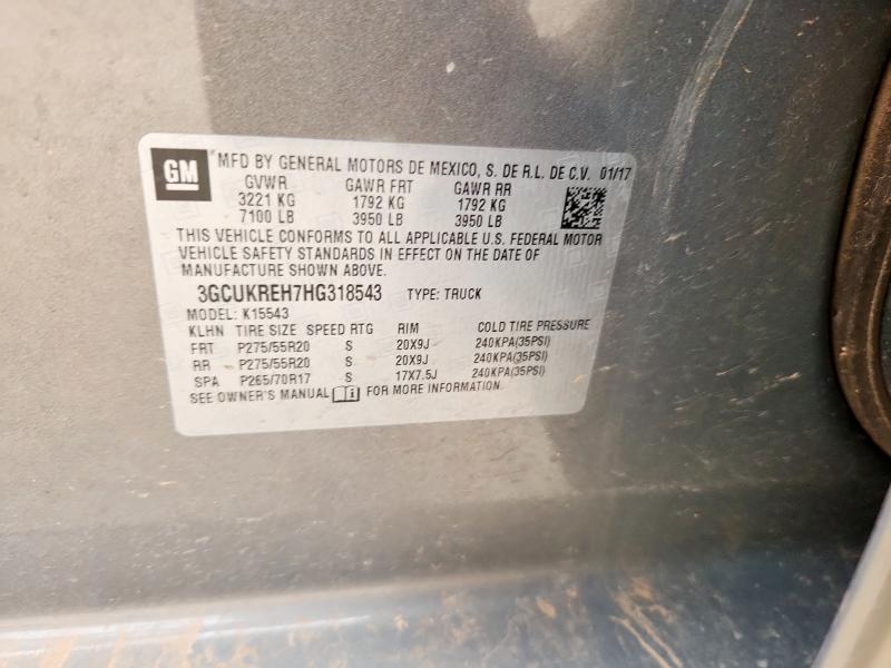 2017 CHEVROLET SILVERADO - 3GCUKREH7HG318543