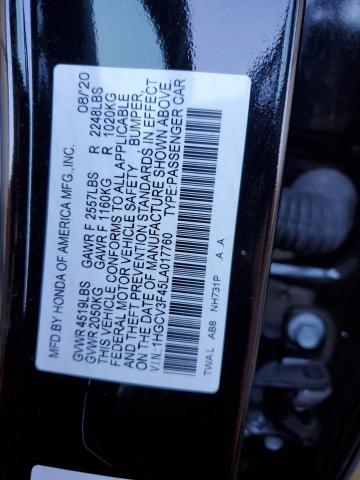 2020 HONDA ACCORD HYB 1HGCV3F45LA017760