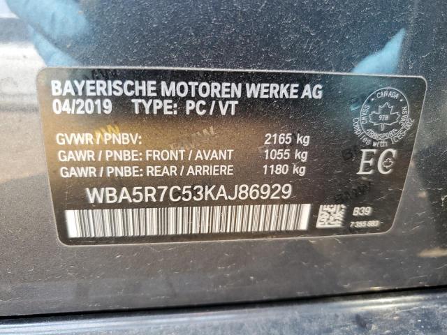 2019 BMW 330XI WBA5R7C53KAJ86929