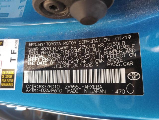 2019 TOYOTA PRIUS - JTDL9RFU3K3000819