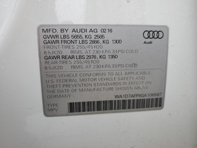 2016 AUDI Q5 PREMIUM - WA1D7AFP8GA106587