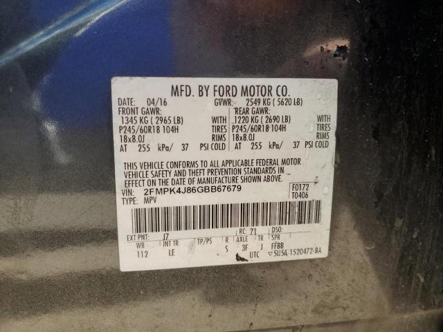 2016 FORD EDGE SEL 2FMPK4J86GBB67679