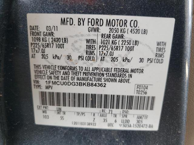 2011 FORD ESCAPE XLT - 1FMCU0DG3BKB84362