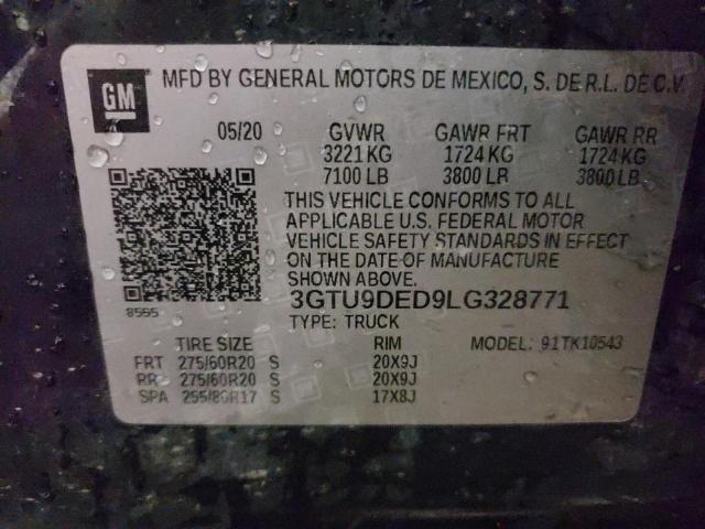 2020 GMC SIERRA K15 3GTU9DED9LG328771