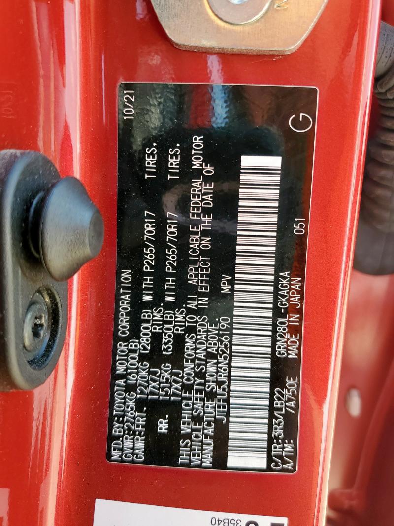 2022 TOYOTA 4RUNNER SR JTEFU5JR6N5256190