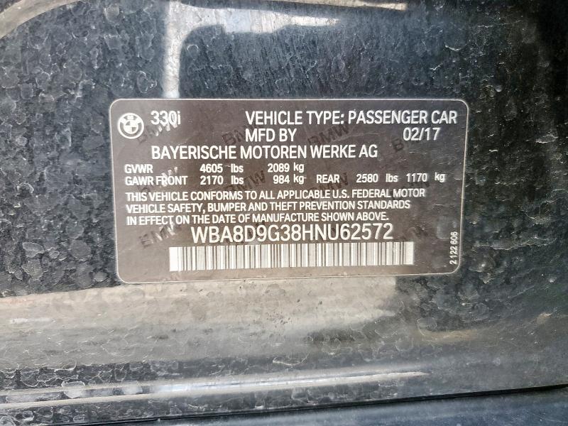 2017 BMW 330 XI WBA8D9G38HNU62572
