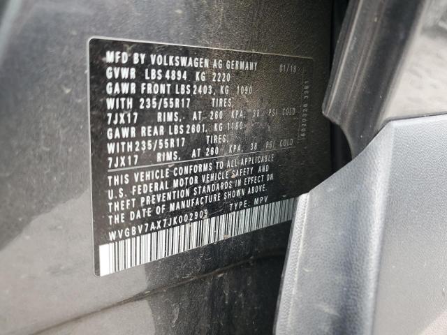 2018 VOLKSWAGEN TIGUAN LIM WVGBV7AX7JK002909