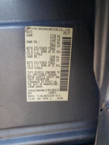 2017 NISSAN MURANO S 5N1AZ2MG4HN191803