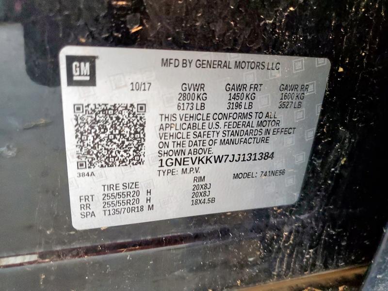 2018 CHEVROLET TRAVERSE H 1GNEVKKW7JJ131384