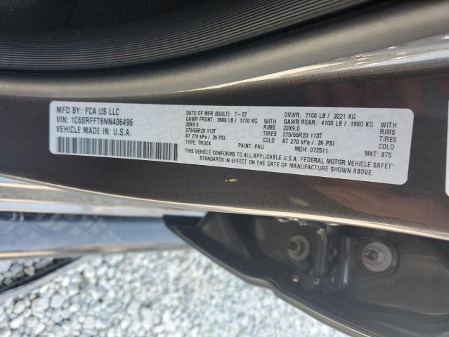 2022 RAM 1500 BIG H 1C6SRFFT6NN406496