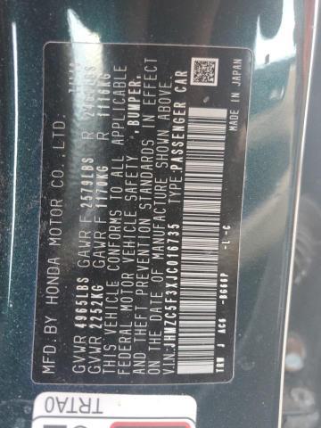 2018 HONDA CLARITY TO JHMZC5F3XJC016735