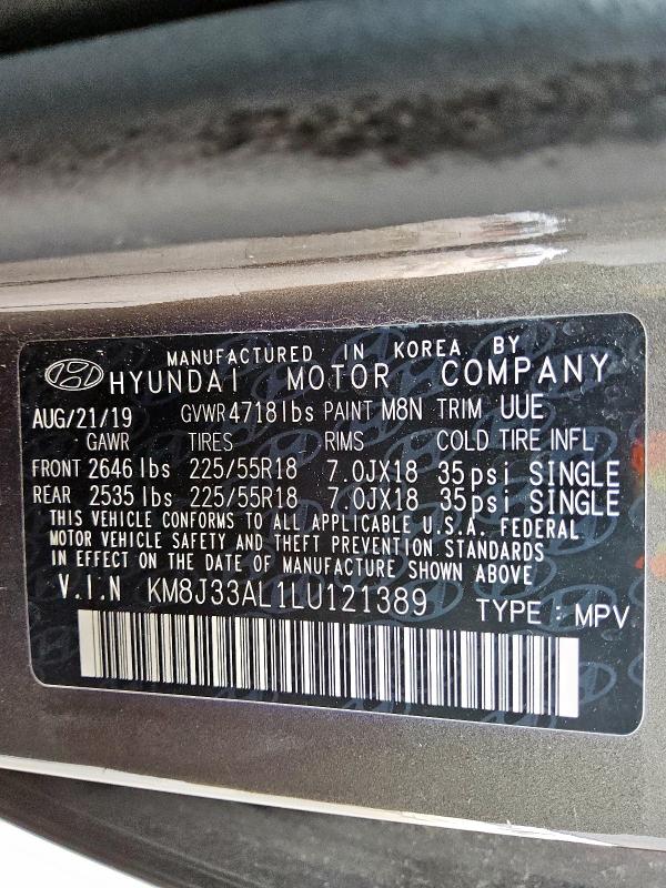 2020 HYUNDAI TUCSON LIM KM8J33AL1LU121389