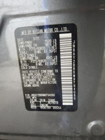 2021 NISSAN ARMADA SL JN8AY2BB6M9794080