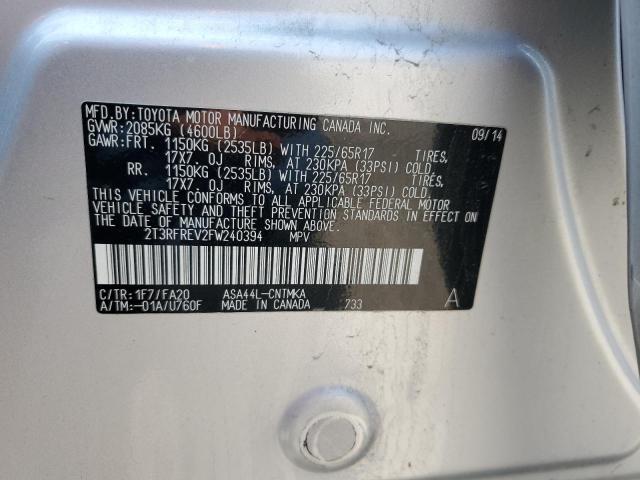2015 TOYOTA RAV4 XLE - 2T3RFREV2FW240394