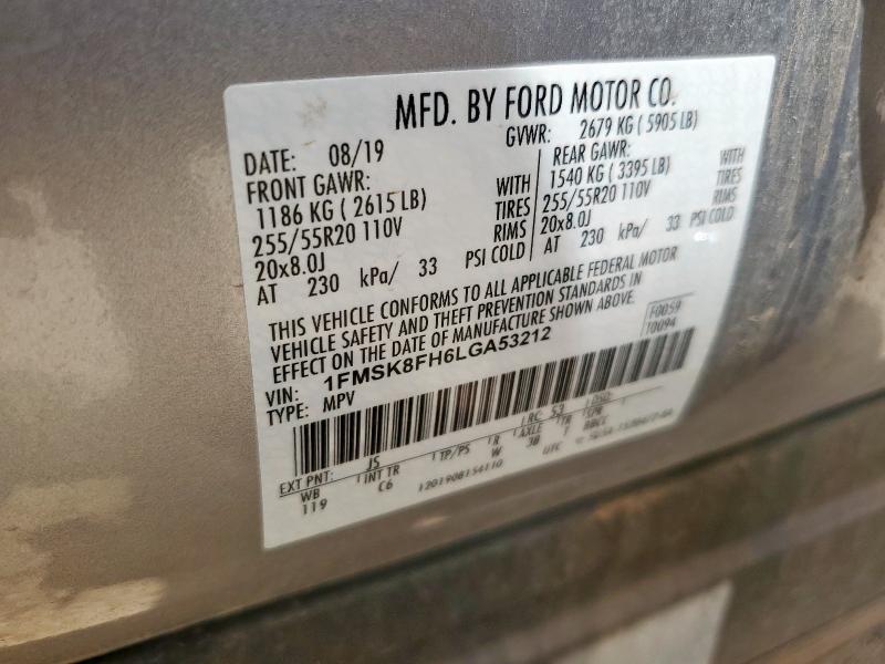 2020 FORD EXPLORER L - 1FMSK8FH6LGA53212