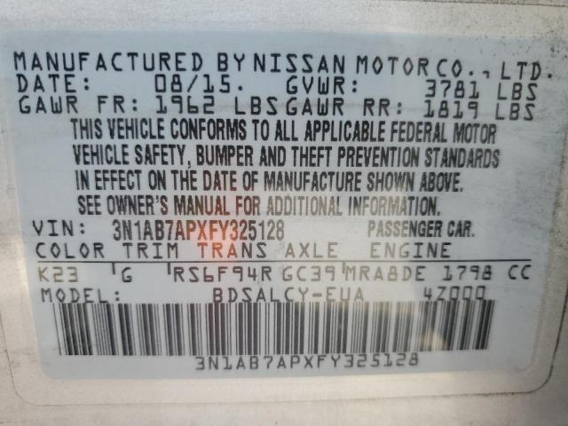2015 NISSAN SENTRA S - 3N1AB7APXFY325128