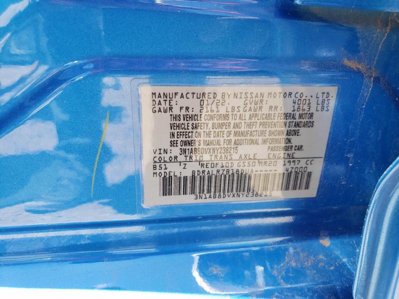 2022 NISSAN SENTRA SR 3N1AB8DVXNY238215